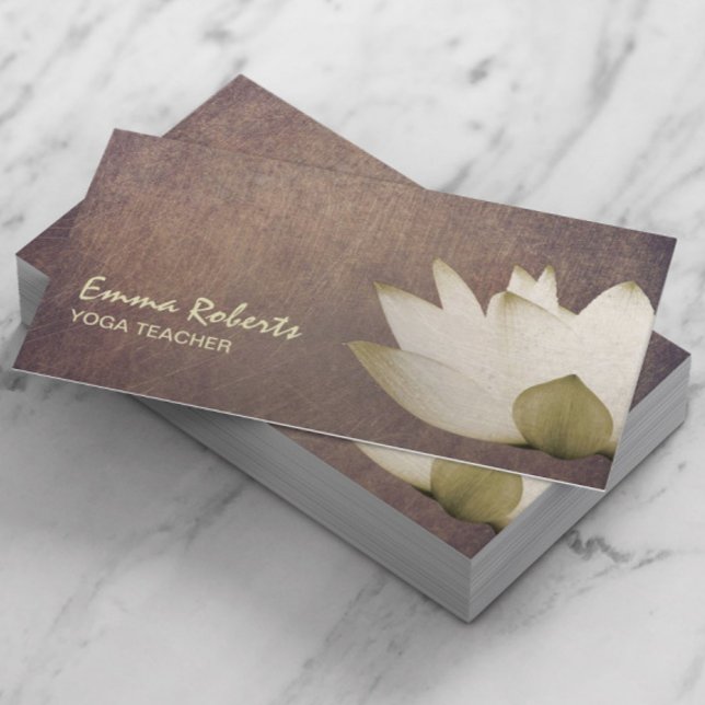 Vintag Lotus Elegant Yoga Lehrer Visitenkarte (Von Creator hochgeladen)