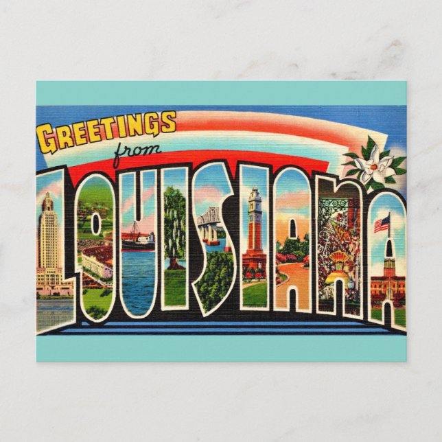 Vintag Louisiana Grußkarte Postkarte (Vorderseite)