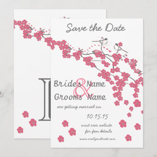 Vintag Love Bird Cherry Blossom Save the Date Einladung