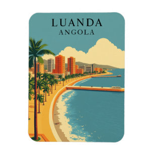 Vintag Luanda Angola Beach Travel Souvenir Magnet