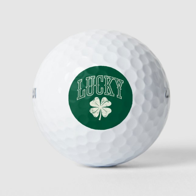 Vintag Lucky Clover St Patrick's Day Golfball (Vorderseite)