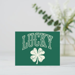 Vintag Lucky Clover St Patrick's Day Postkarte