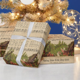 Vintag Lullay Thou Little Tiny Child Christmas Geschenkpapier