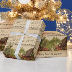 Vintag Lullay Thou Little Tiny Child Christmas Geschenkpapier