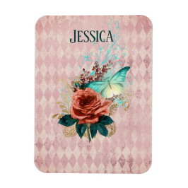 Vintag Luna Moth Bouquet Personalisiert Magnet