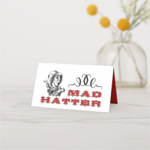 Vintag Mad Hatter Illustration Platzkarte