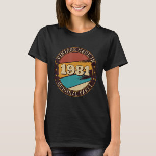 Vintag Made in 1981 80er Retro Geburtstag T-Shirt
