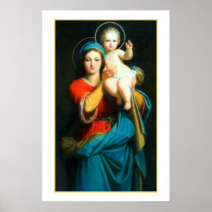 VINTAG MADONNA UND CHRISTISCHES KIND POSTER