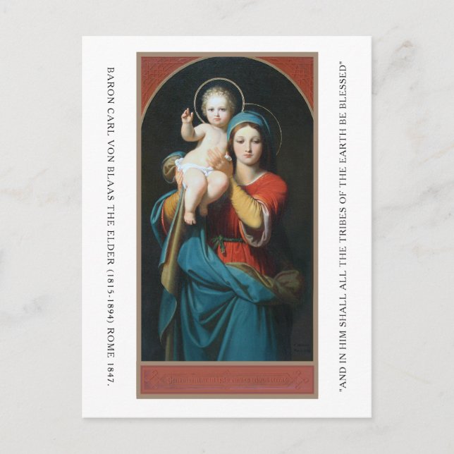 VINTAG MADONNA UND CHRISTKIND POSTKARTE (Vorderseite)