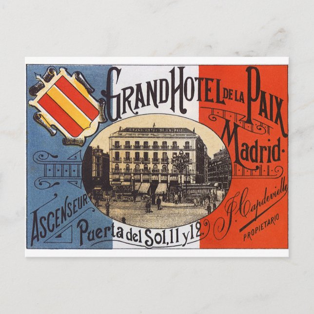 Vintag Madrid Postkarte (Vorderseite)