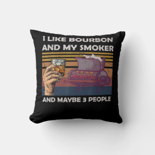Vintag mag ich Bourbon mein Raucher 3 Personen Ges Kissen