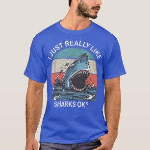 Vintag mag ich Haie einfach nur gut. T-Shirt