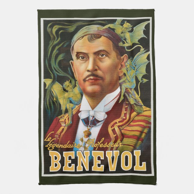 Vintag Magic Poster, Legendary Professor Benevol Geschirrtuch (Vertikal)