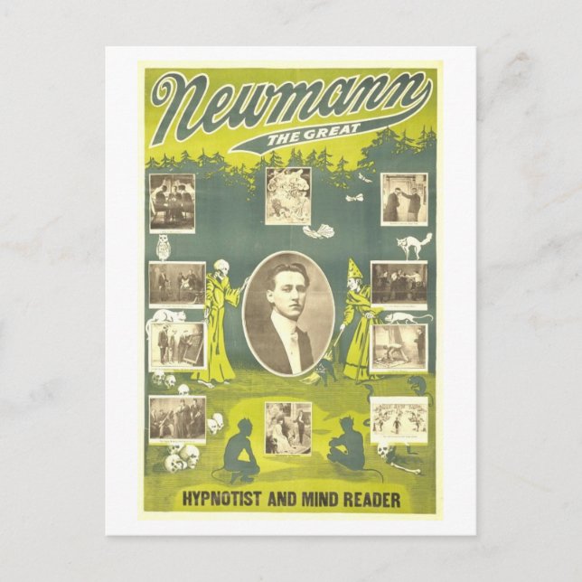 Vintag Magician Advertising Poster: Newmann Postkarte (Vorderseite)