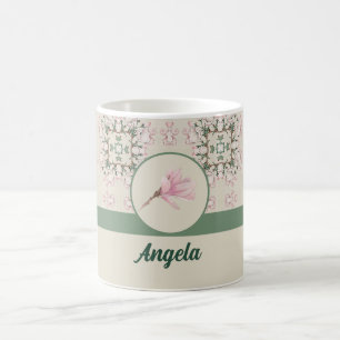 Vintag Magnolia Blossom Ephemera Muster Kaffeetasse