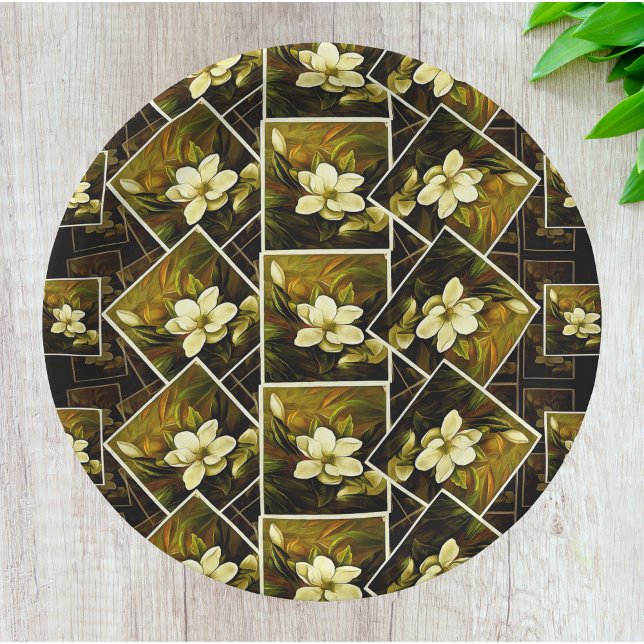 Vintag Magnolia Botanische Gerahmte Malerei Mashup Pappteller (Von Creator hochgeladen)