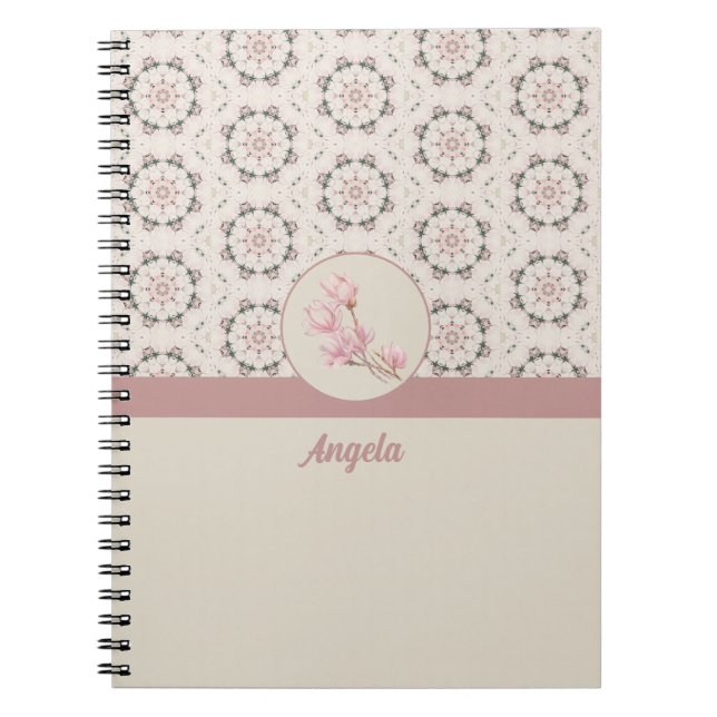 Vintag Magnolia Floral Ephemera Muster Notizblock (Vorderseite)