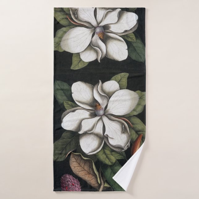 Vintag Magnolische Blume Blüten Badetuch Set (Badehandtuch)