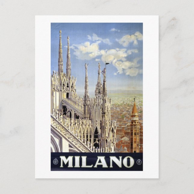 Vintag Mailand Italien Reisen Postkarte (Vorderseite)