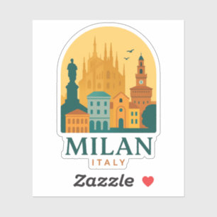 Vintag Mailand Italien Reisen Retro Duomo Aufkleber
