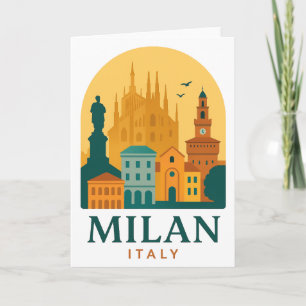 Vintag Mailand Italien Reisen   Retro Duomo Karte