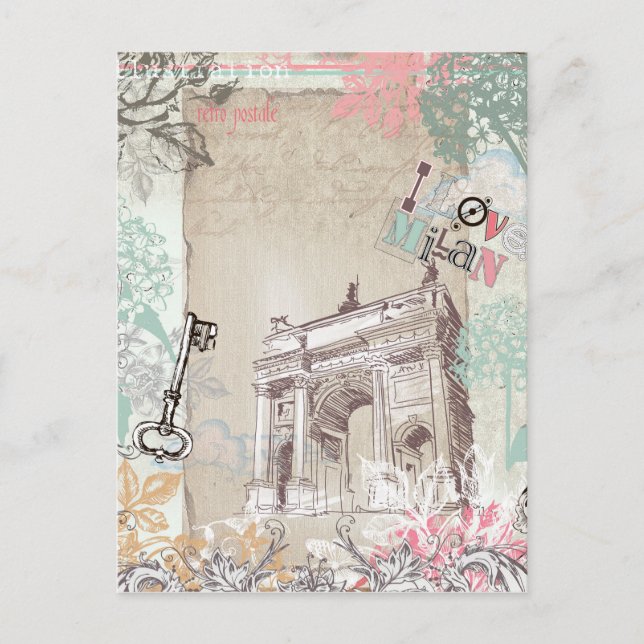 Vintag Mailänder Postkarte (Vorderseite)