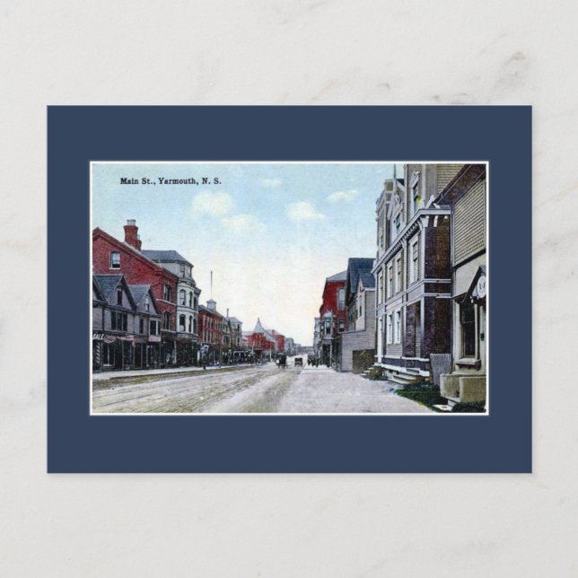 Vintag Main Street Yarmouth Postkarte (Vorderseite)