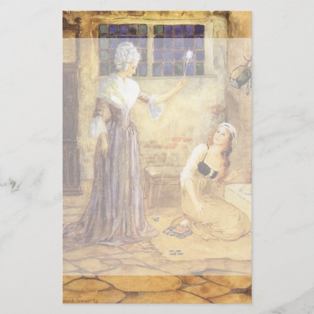 Vintag Mairy Tale Aschenputtel mit Fairy Godmutter Briefpapier (Vorderseite)