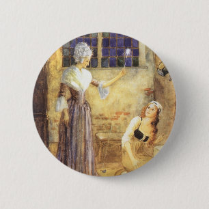 Vintag Mairy Tale Aschenputtel mit Fairy Godmutter Button