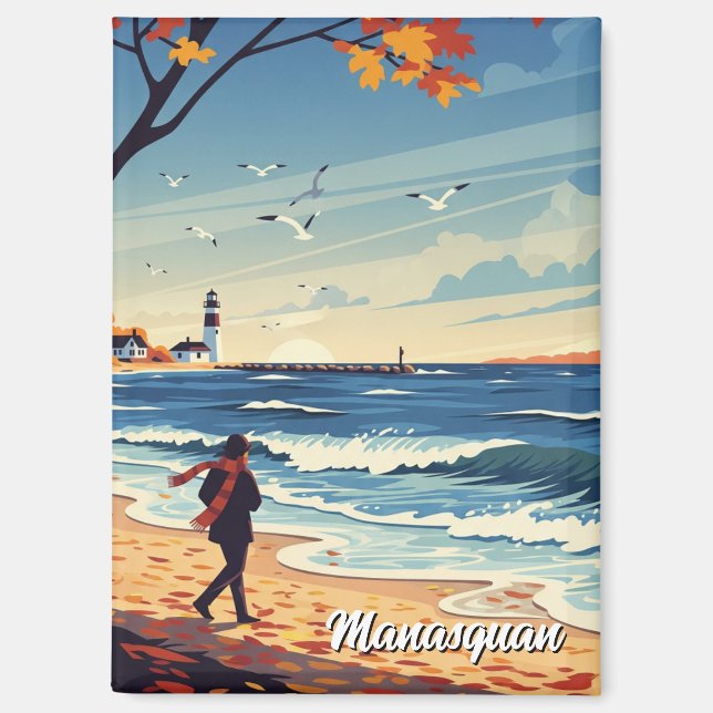 Vintag Manasquan New Jersey Travel Magnet (Vorderseite)