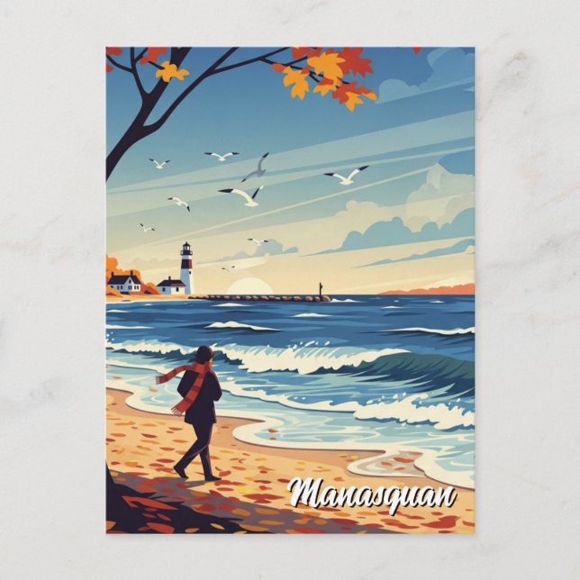 Vintag Manasquan New Jersey Travel Postkarte (Vorderseite)
