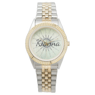 Vintag Mandala auf Minty Mattiert Glass Armbanduhr