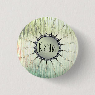 Vintag Mandala auf Minty Mattiert Glass Button