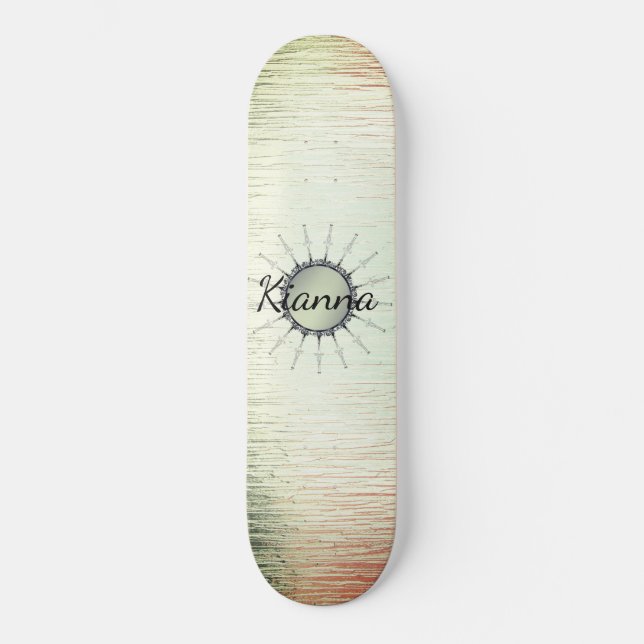 Vintag Mandala auf Minty Mattiert Glass Skateboard (Vorderseite)