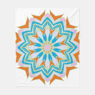 Vintag Mandala, Blumenmandala. Orientalische Manda Fleecedecke