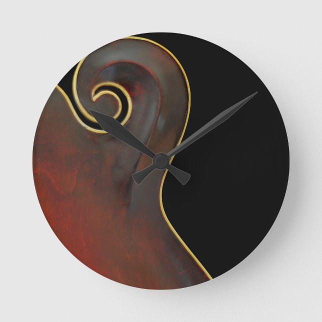 Vintag Mandolin Runde Wanduhr (Vorderseite)