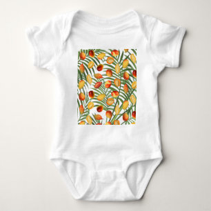 Vintag Mango & Greenery Sommerfruchtmuster Baby Strampler