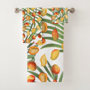 Vintag Mango & Greenery Sommerfruchtmuster Badhandtuch Set