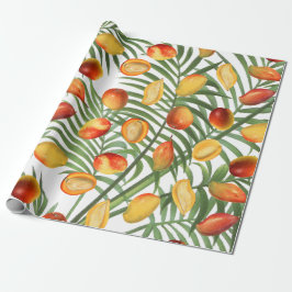Vintag Mango & Greenery Sommerfruchtmuster Geschenkpapier