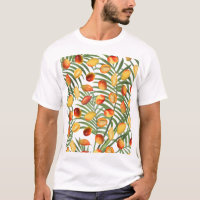 Vintag Mango & Greenery Sommerfruchtmuster