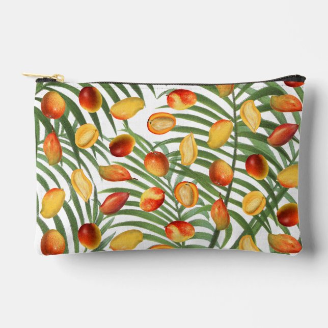 Vintag Mango & Greenery Sommerfruchtmuster Zubehörtasche (Vorderseite)