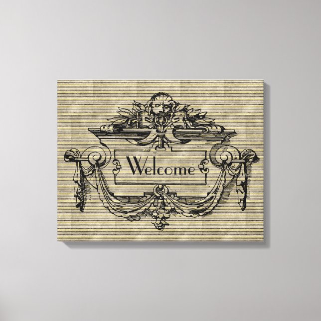 Vintag Mantle Welcome Canvas Print Leinwanddruck (Vorderseite)