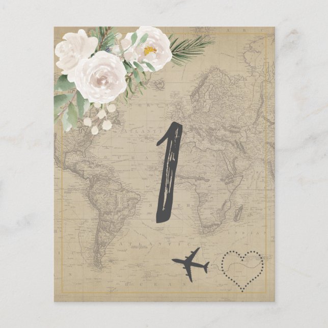 Vintag Map Brautparty Game Number 2 (Vorderseite)