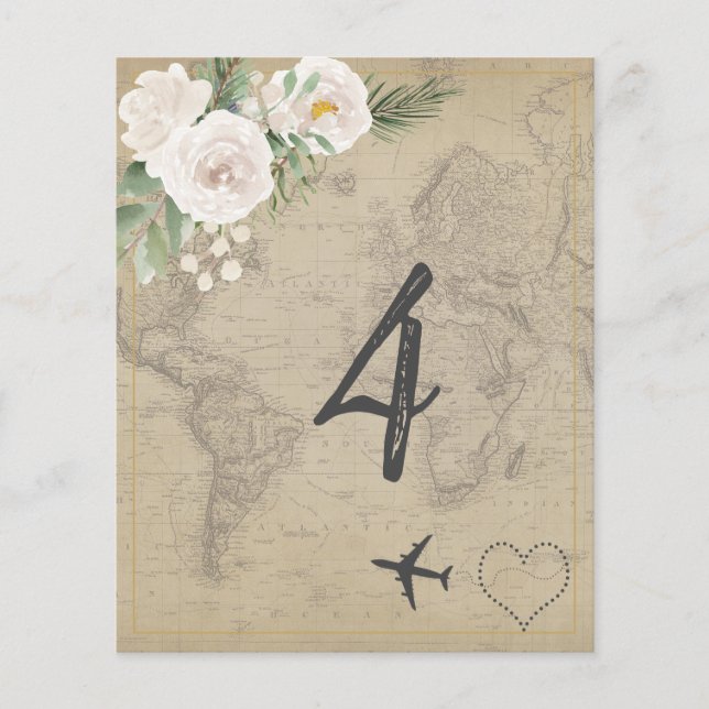 Vintag Map Brautparty Game Number 4 (Vorderseite)