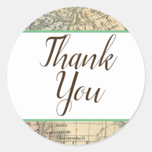 Vintag Map Gefälligkeiten Stickers