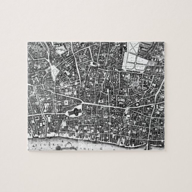 Vintag Map of London England (1677) (Horizontal)