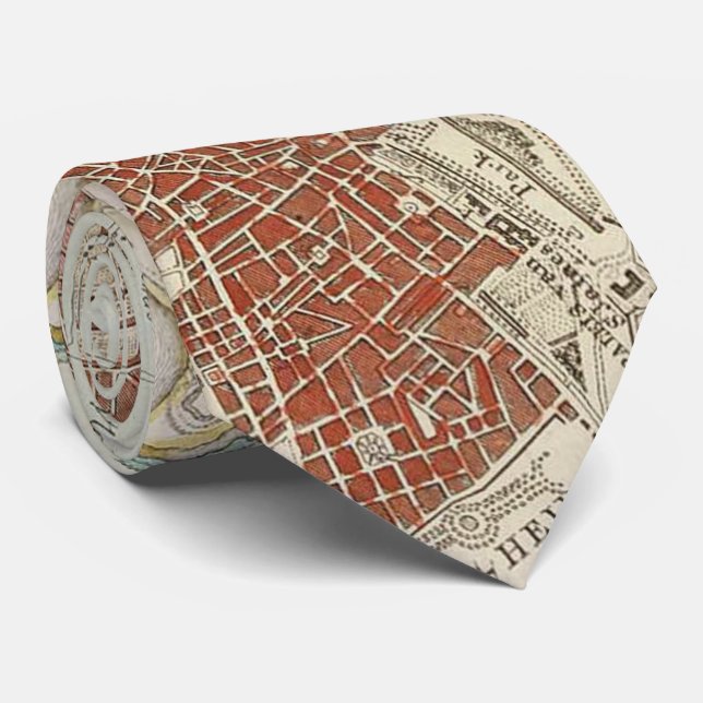 Vintag Map of London England (1754) Krawatte (Gerollt)