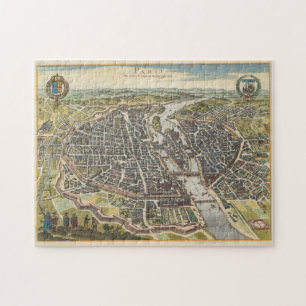 Vintag Map of Paris France (1655)