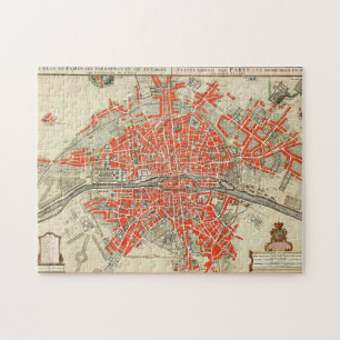 Vintag Map of Paris France (1721-1774)