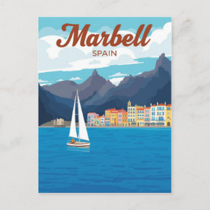 Vintag Marbella Spanien Reiseplakat Postkarte